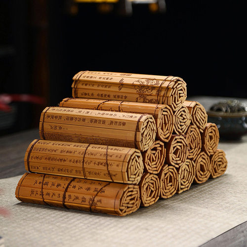 竹简书中式书香古风创意竹编道具