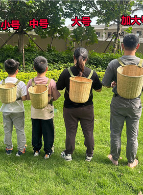 竹编背篓儿童小背篓舞蹈道具大号