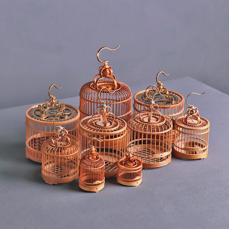 玉竹制蝈蝈笼竹丝虫笼蛐蛐罐子文玩把件打磨鸣虫器竹制品工艺品