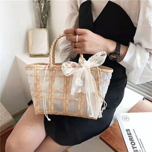 手提果冻包 PVC礼品袋伴手礼编织包结婚包包婚礼订婚菜篮子回礼篮