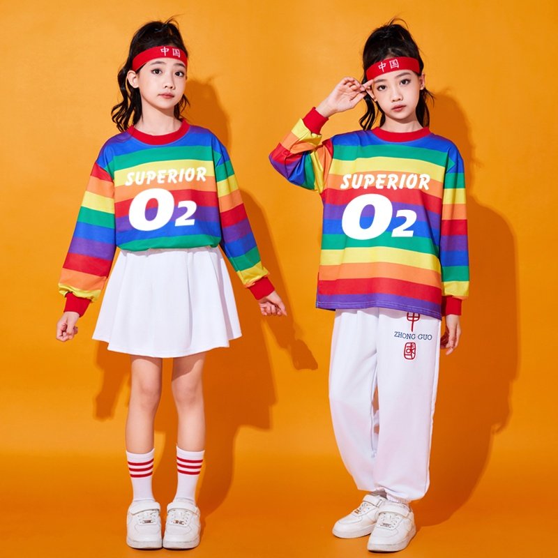 儿童演出服小学生运动会开幕式中国风少儿舞蹈班服啦啦队表演服装