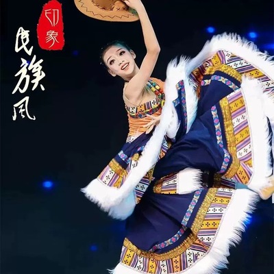 新款藏族舞蹈演出服装女民族风