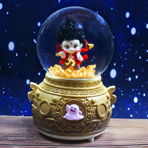 彩灯飘雪花可爱水晶球音乐盒礼物