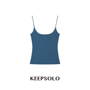 KeepSolo「棉柔丝滑」丝麻U领吊带背心26SS035