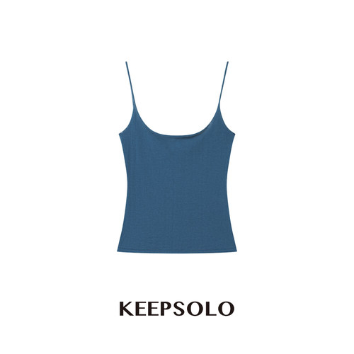 KeepSolo丝麻U领吊带背心