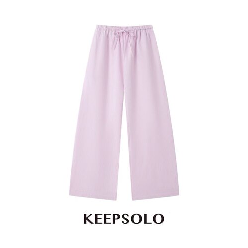 KeepSolo自在慵懒条纹抽绳长裤