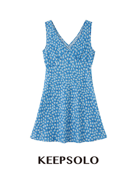KeepSolo「清新减龄」碎花V领A字连衣裙26SS052