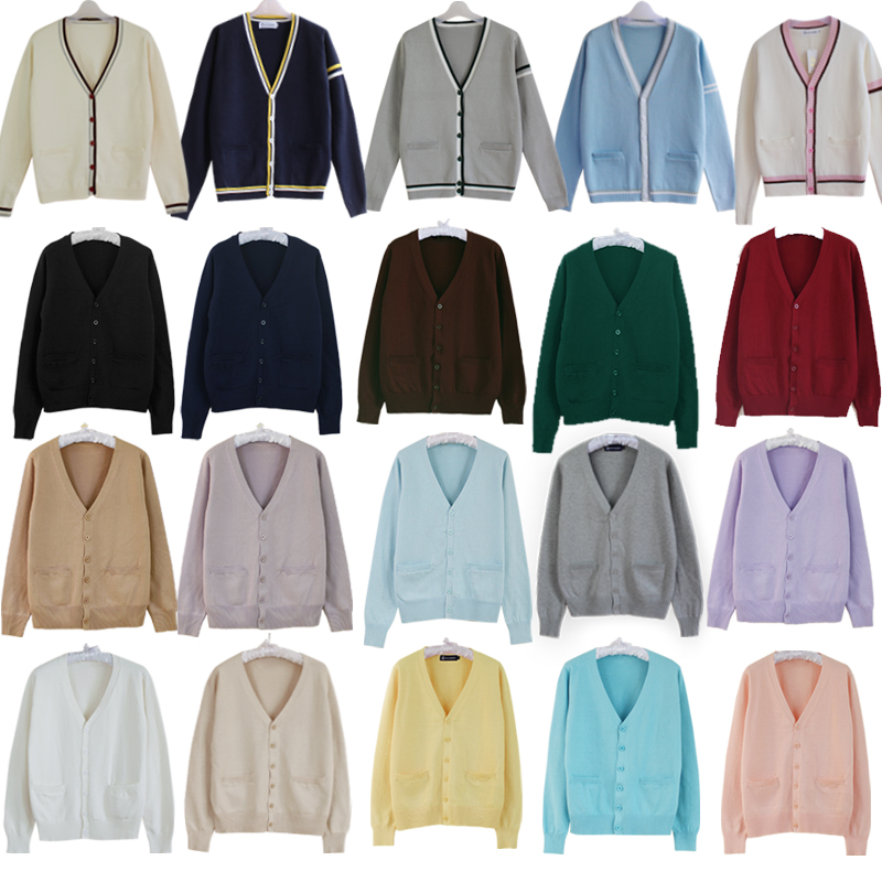 HUGSUNSHINE棉单排扣V领学院风