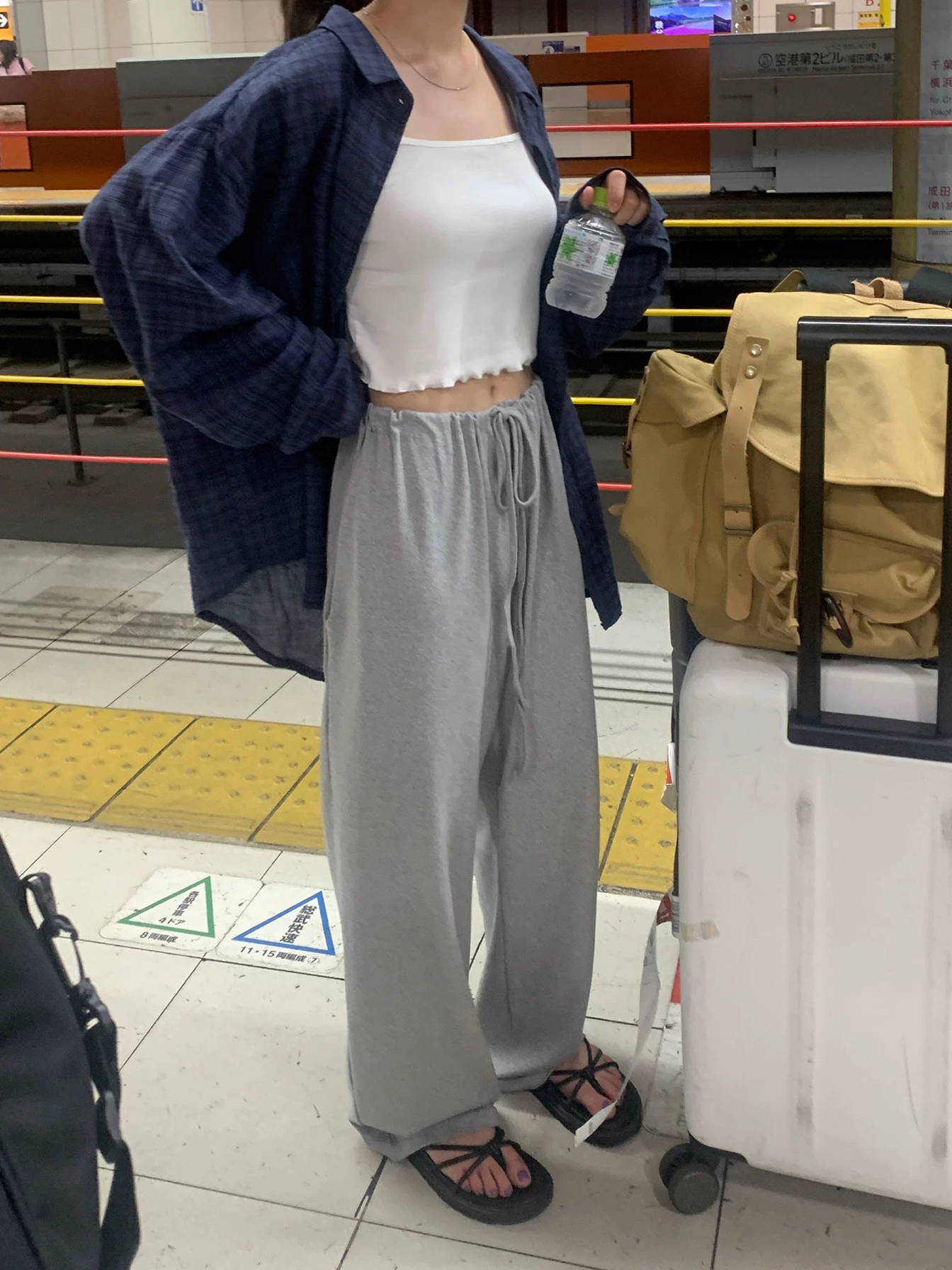 linenne简约翻领条纹防晒衬衫