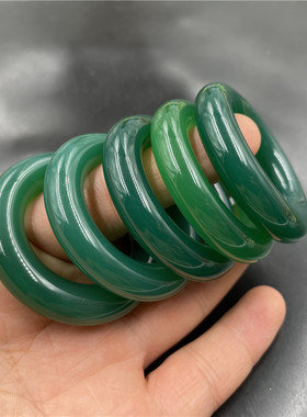男女款绿色玉髓玛瑙平安环