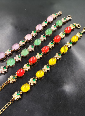 四海玉器925银镶嵌女款冰种蝴蝶