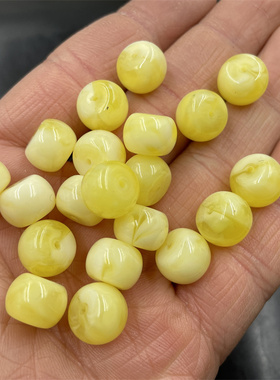 四海玉器 DIY饰品配件优化二代白蜜蜡老型珠筒珠 算盘珠散批
