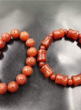 四海玉器天然正品回纹玛瑙桶珠