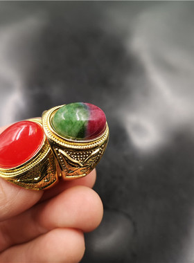 四海玉器真空电镀镶嵌男款红绿