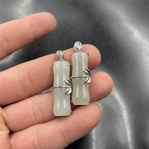 玉石竹节吊坠挂件玉坠