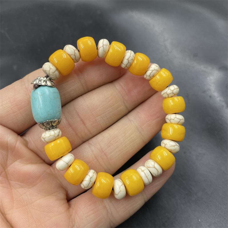 四海玉器 优化黄蜜蜡算盘珠手链 手串 特价