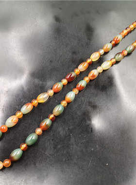 玉器天然孔雀绿玛瑙锁骨链