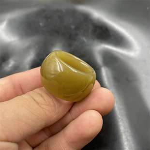 四海玉器 外蒙料糖色仿玉石扳指 糖料糖玉大号男款指环 跑环 戒圈