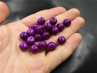 四海玉器 DIY饰品配件紫云母苹果珠散珠 紫色筒珠散珠 桶珠散批