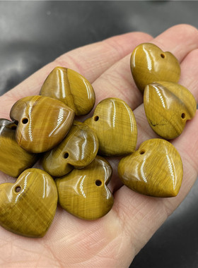 虎睛石鸡心吊坠心形挂件玉坠