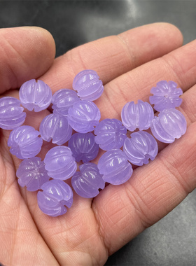 DIY饰品配件10毫米紫罗兰巴山翠玉南瓜珠散珠 紫色挂珠 玉珠