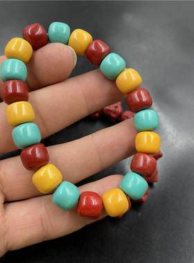 男女款仿绿松石彩色算盘珠手串