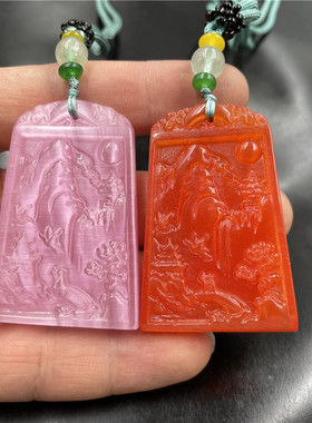 男女款猫眼石山水牌子毛衣链