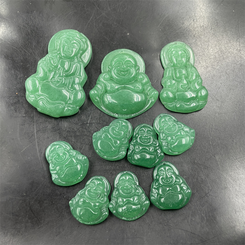 四海玉器 新款绿色玉观音吊坠 绿色小佛挂件 弥勒佛玉坠 特价