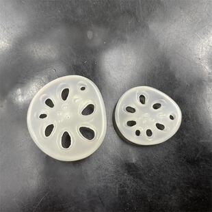 四海玉器 天然冰种镂空白玉髓莲菜吊坠 莲藕片挂件 玉坠