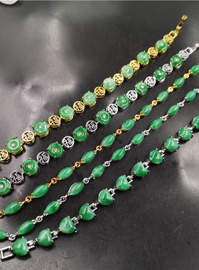 真空电镀镶嵌白底青铜钱马眼手串