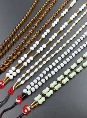加长款项链绳 手工串珠绳 草绿色宝瓶玉珠绳 吊坠链子 毛衣链挂绳