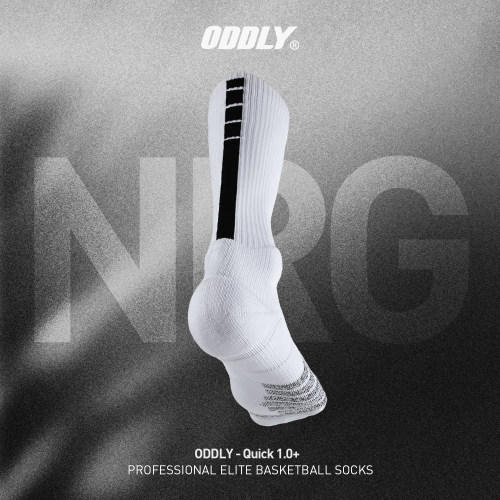 ODDLY【QUICK1.0+】【能量条】进口防滑纱篮球袜厚球员精英运动袜