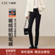 女2025秋冬新款 修身 显瘦大码 逸阳加绒铅笔裤 保暖黑色小脚裤 子