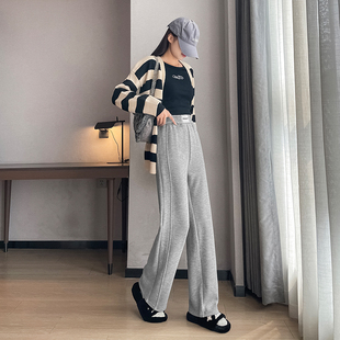 仿羊绒香蕉裤女秋冬新款加绒垂顺保暖窄版阔腿裤大码宽松遮肉休闲