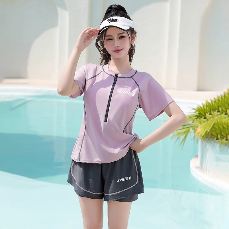 2025新款大码胖mm保守显瘦遮肚温泉泳装加大游泳衣女分体式平角裤