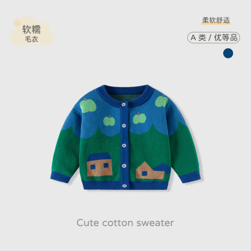 ins韩版宝宝衣服秋冬长袖外套婴儿上衣纯棉针织衫男女童毛衣开衫