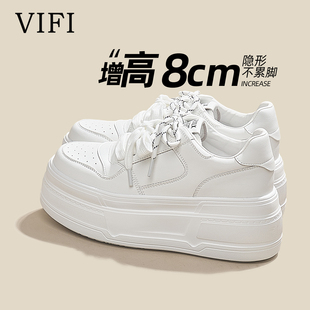 2025夏季新款隐形内增高8CM厚底透气复古女德训鞋百搭休闲运动鞋