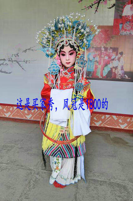 京剧儿童贵妃醉酒戏服少儿戏曲服装演出服装凤冠霞帔团凤小女蟒袍