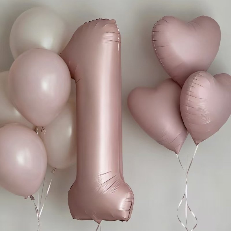 女孩生日40寸奶油粉色数字气球儿童百天满月派对装饰场景布置拍照,节庆用品/礼品,气球,淘宝优惠券,粉丝福利购,淘宝优惠卷