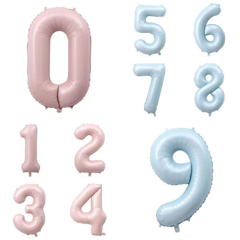 40寸数字铝膜气球奶油色婴儿蓝色粉色儿童生日周岁派对装饰布置