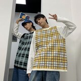 韩版背心男宽松个性格子潮流复古情侣针织马甲毛衣T016-P55，男装针织衫/毛衣，星座1501
