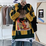 秋冬趣味印花情侣毛衣韩版宽松潮流格男女套头ins针织衫T810-P80，男装针织衫/毛衣，星座1501