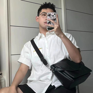 小众设计大容量单肩包纯色休闲时尚斜挎包韩潮男FC30-P75图片