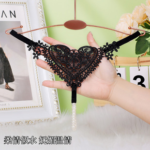 现货颜蓓薇心形镂空花卉低腰丁字裤性感迷人撩人内裤162