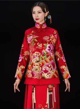 修身显瘦手工刺绣活色生香秀禾服