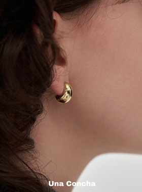 U.CA韩国barnnet月牙耳钉八奶小众复古质感镀金fever同款水滴耳环