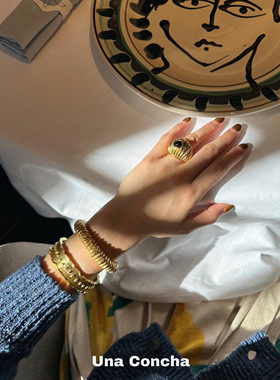 U.CA西班牙paolasig缠绕戒指小众复古sasa同款中古vintage食指环