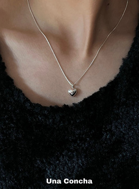 U.CA韩国coldframe爱心项链女2025年新款潮ins小众桃心纯银锁骨链