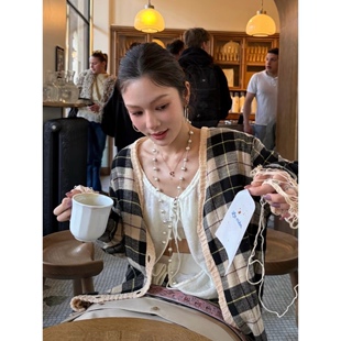 U.CA小众khem拉丝银球项链轻奢高级感yigenana同款长款串珠毛衣链