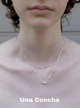 U.CA韩国out of label迷你爱心项链女ins冷淡风925纯银叠戴锁骨链